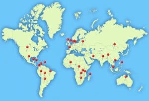 World Map for Tree Planting